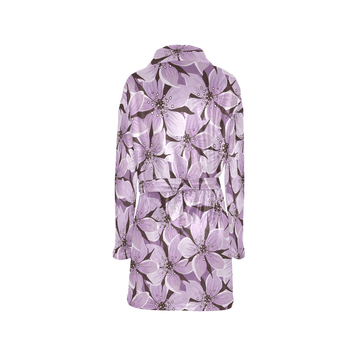 Lilac Pattern Print Design 01 Women's Fleece Robe