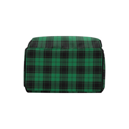 Tartan Green Print Design LKS302 Diaper Bag Backpack