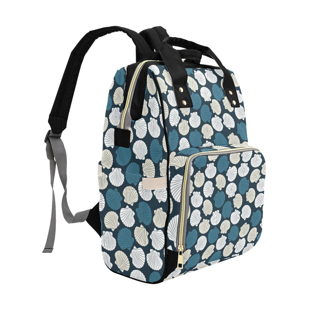 Seashell Print Design LKS3013 Diaper Bag Backpack