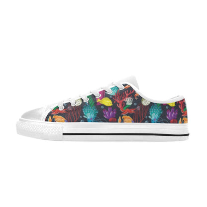 Underwater Cute Print Design LKS303 Women's White Low Top Shoes