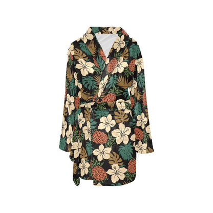 Hawaiian Themed Pattern Print Design H08 Women's Fleece Robe