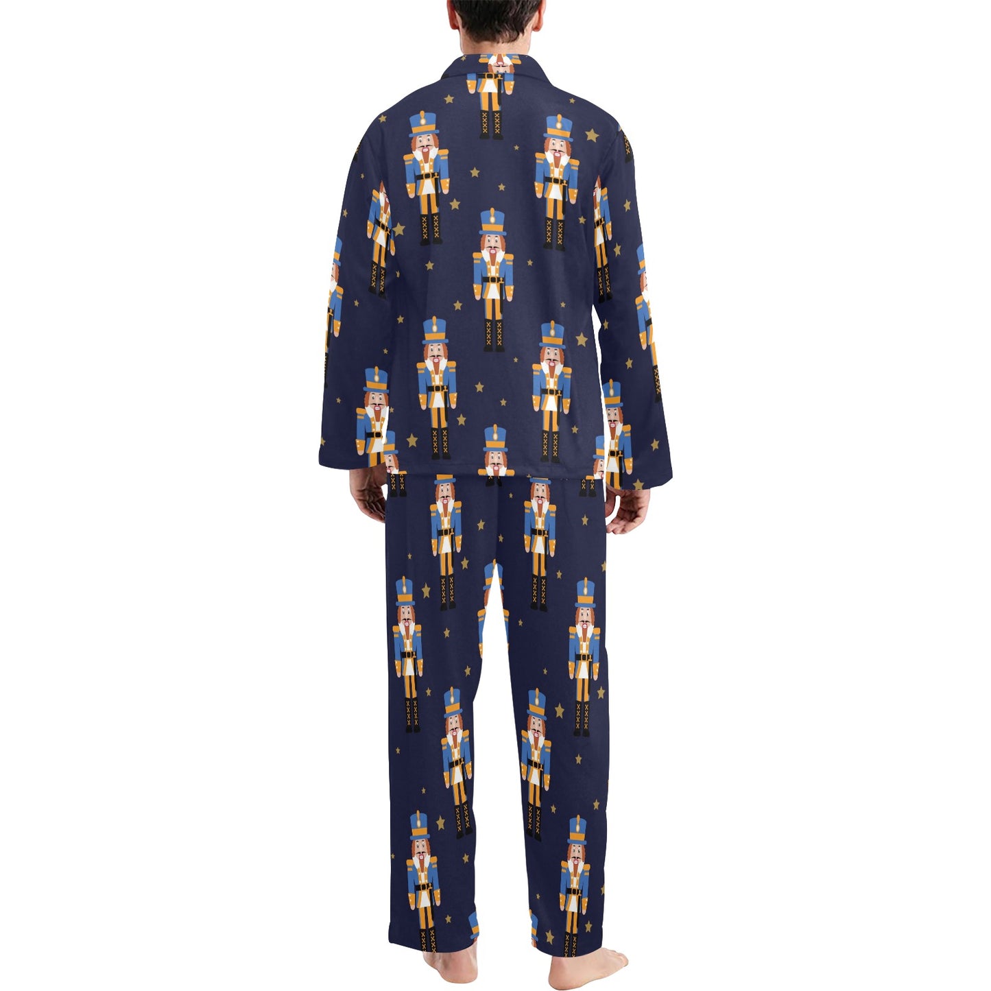 Nutcracker Pattern Print Design A04 Men's Long Pajama Set