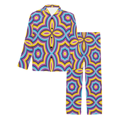 Optical illusion Pattern Print Design A03 Men's Long Pajama Set