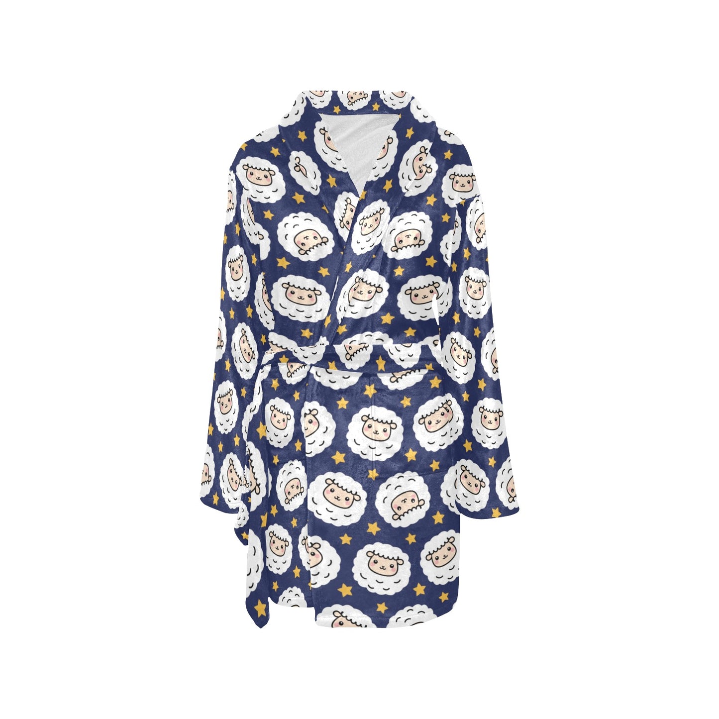 Sheep Print Design LKS402 Women's Fleece Robe