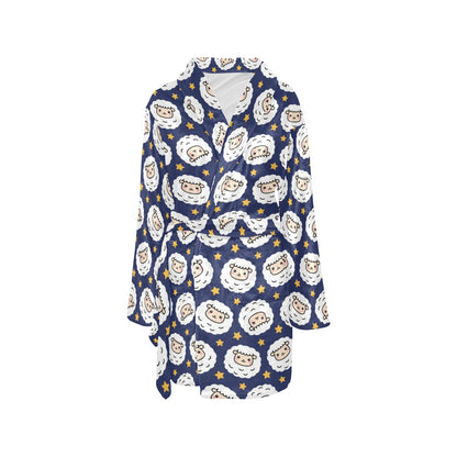 Sheep Print Design LKS402 Women's Fleece Robe
