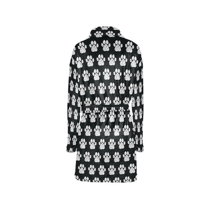 Paw Pattern Print Design A02 Women's Fleece Robe