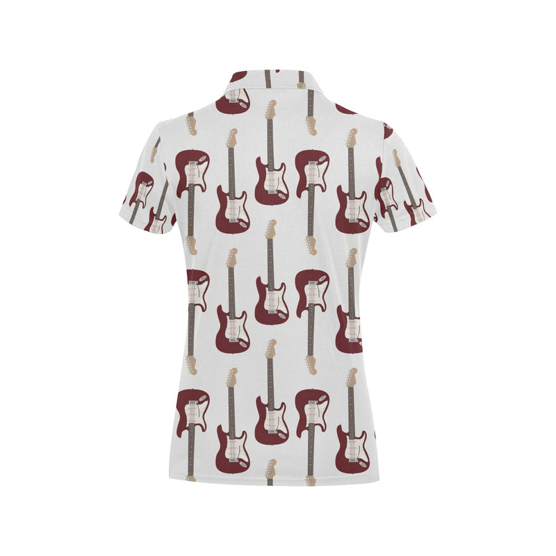 Bass Guitar Pattern Print Design 03 Women's Polo Shirt