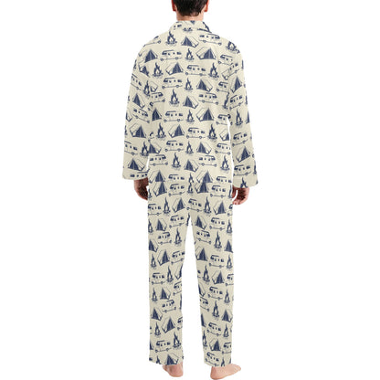 Campfire Pattern Print Design 01 Men's Long Pajama Set
