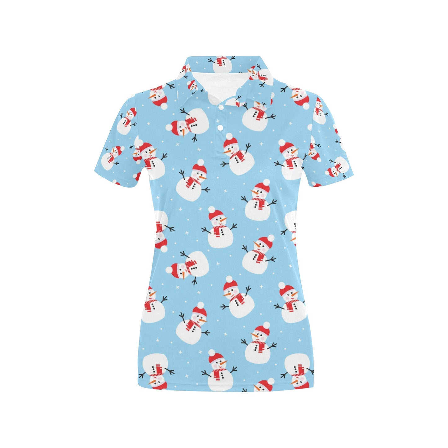 Snowman Print Design LKS305 Women's Polo Shirt