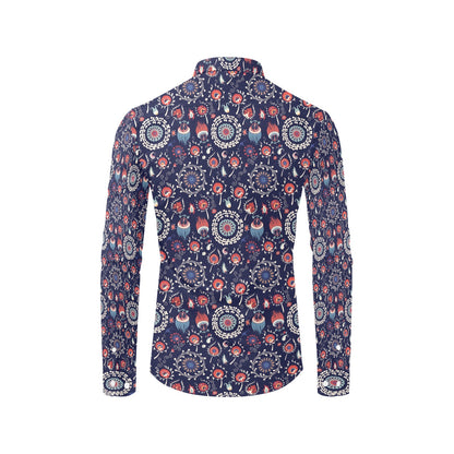 Suzani Print Design LKS305 Men's Long Sleeve Dress Shirt