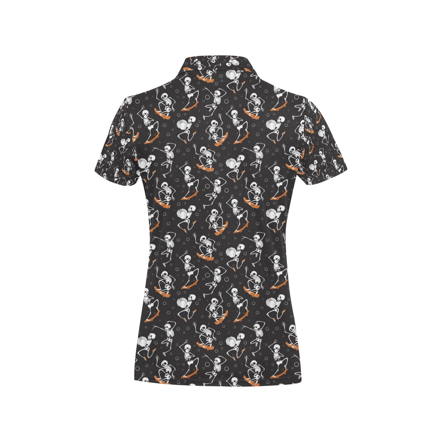 Skateboard With Skeleton Print Design LKS303 Women's Polo Shirt
