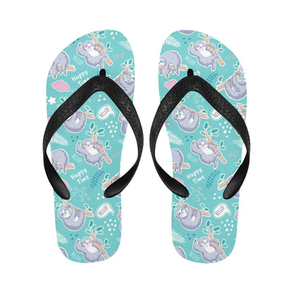 Sloth Print Design LKS309 Flip Flops
