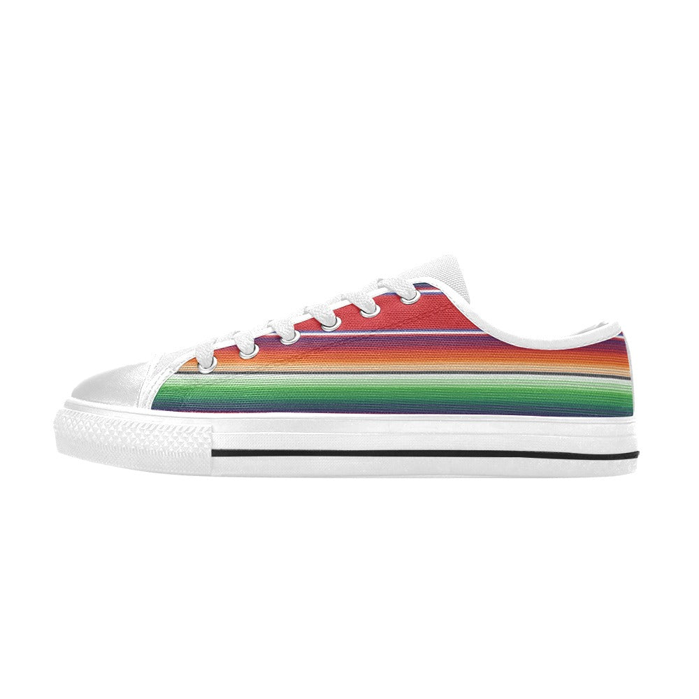 Serape Print Design LKS304 Women's White Low Top Shoes