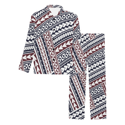 Polynesian Tribal line Men's Long Pajama Set
