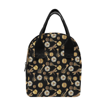 Steampunk Key Dragonfly Print Design LKS303 Insulated Lunch Bag