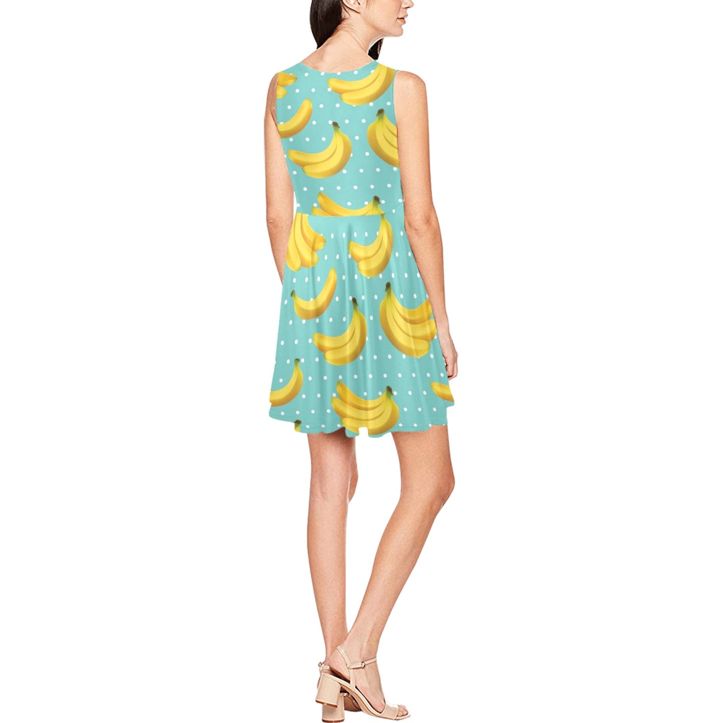 Banana Pattern Print Design BA02 Sleeveless Dress
