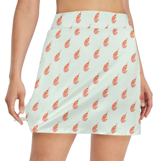 Shrimp Print Design LKS304 17" Golf & Pickleball Skort with Pockets