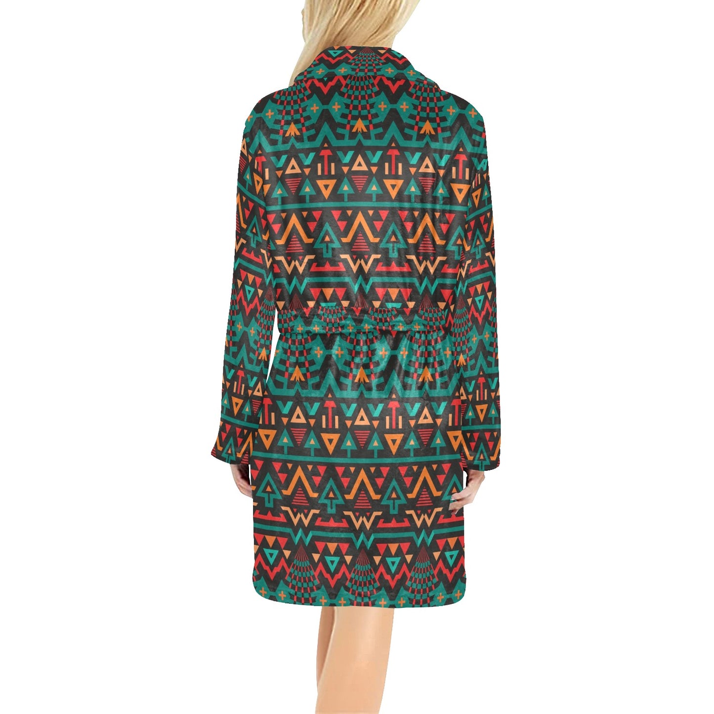 Aztec Pattern Print Design 04 Women's Fleece Robe