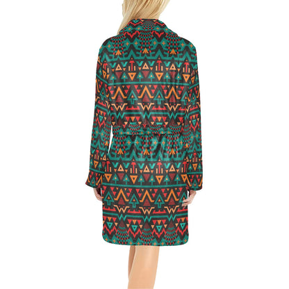 Aztec Pattern Print Design 04 Women's Fleece Robe