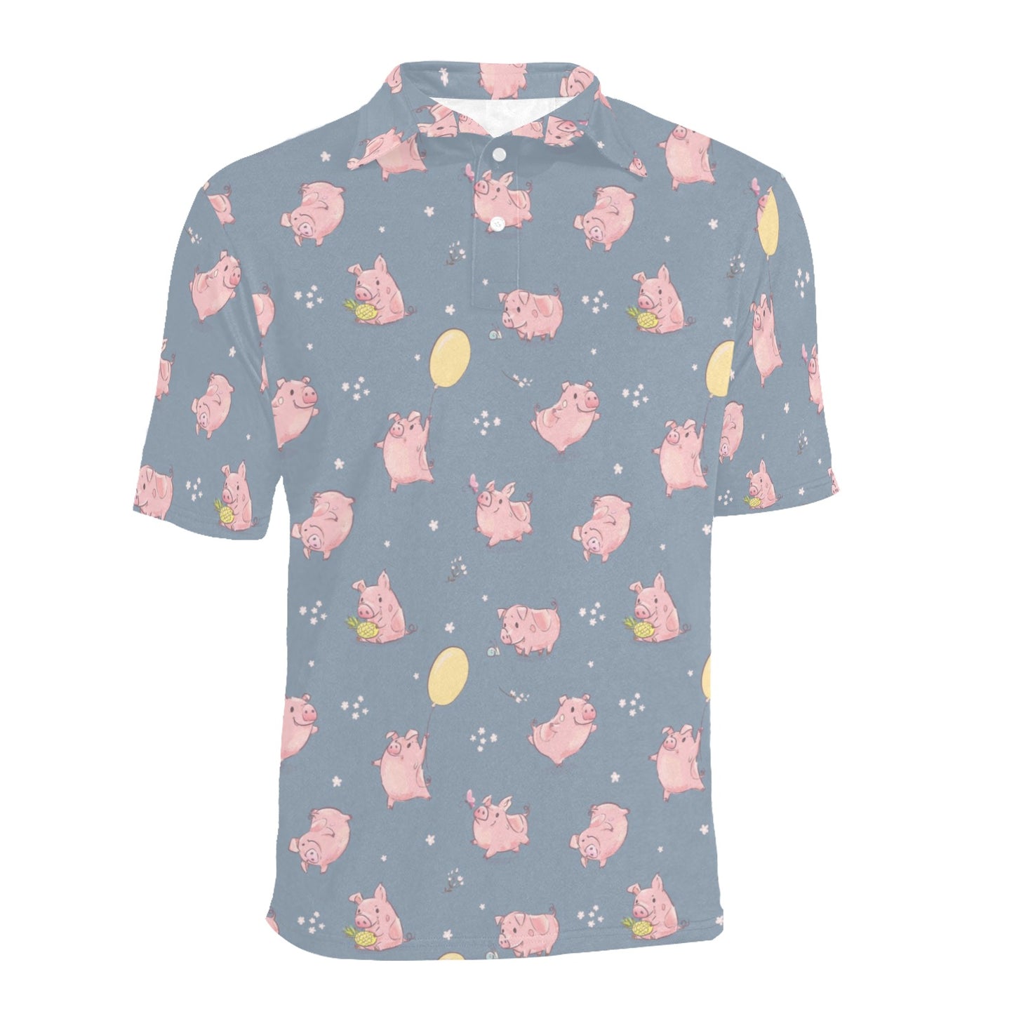 Pig Print Design LKS405 Men Polo Shirt