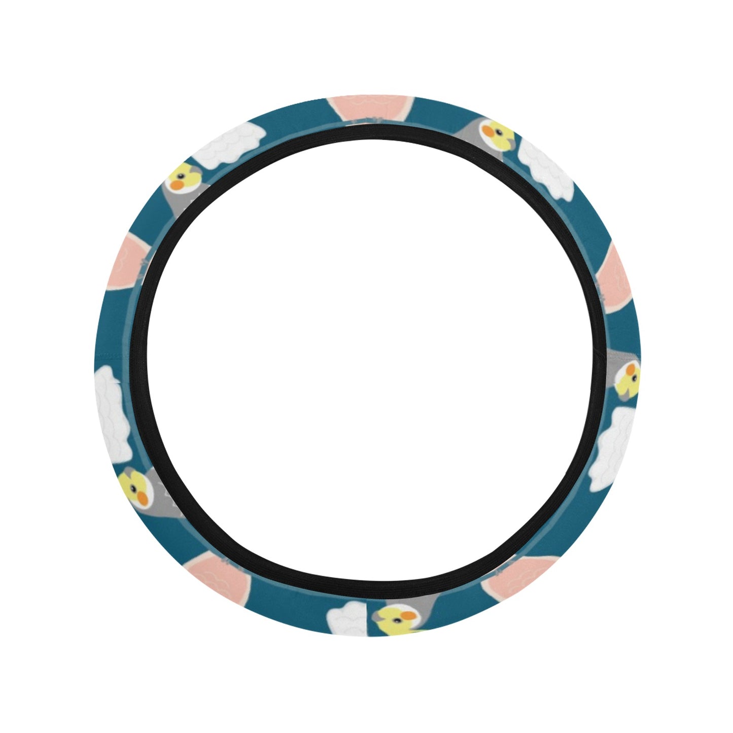 Cockatoo Print Design LKS401 Steering Wheel Cover with Elastic Edge