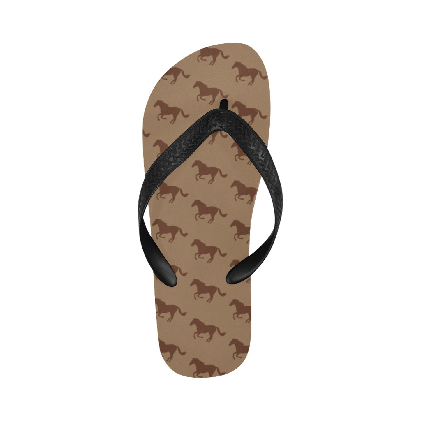 Horse Brown Print Design LKS307 Flip Flops