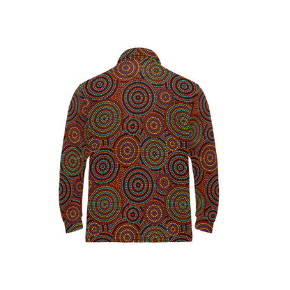 Aboriginal Print Design LKS403 Long Sleeve Polo Shirt For Men's