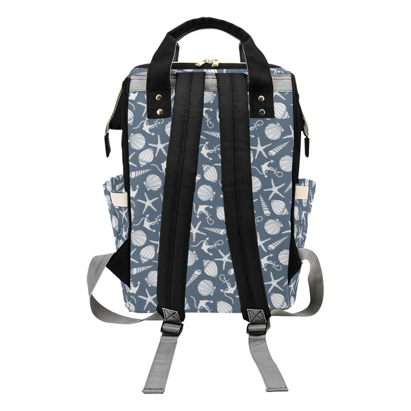 Seashell Print Design LKS306 Diaper Bag Backpack