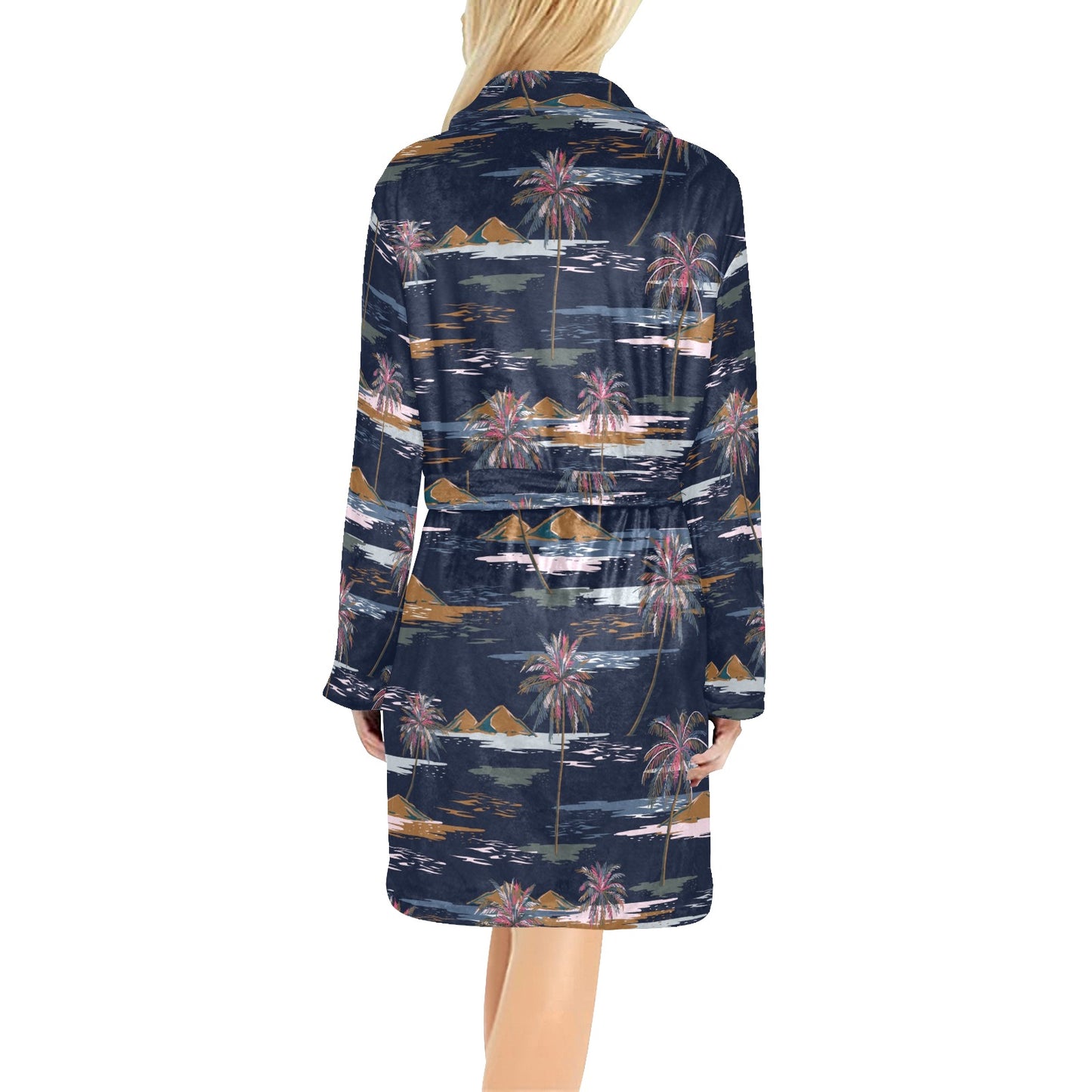 Pacific island Pattern Print Design A06 Women's Fleece Robe