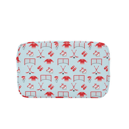 Hockey Red Equipment Print Design LKS305 Insulated Lunch Bag