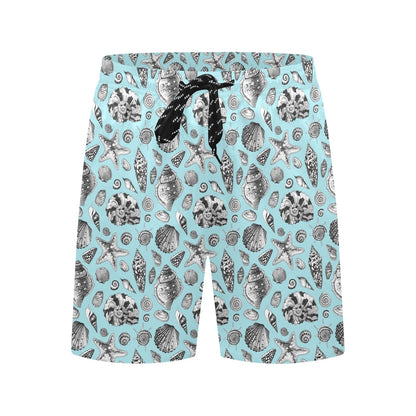 Seashell Beach Print Design LKS302 Men's Swim Trunks Beach Shorts