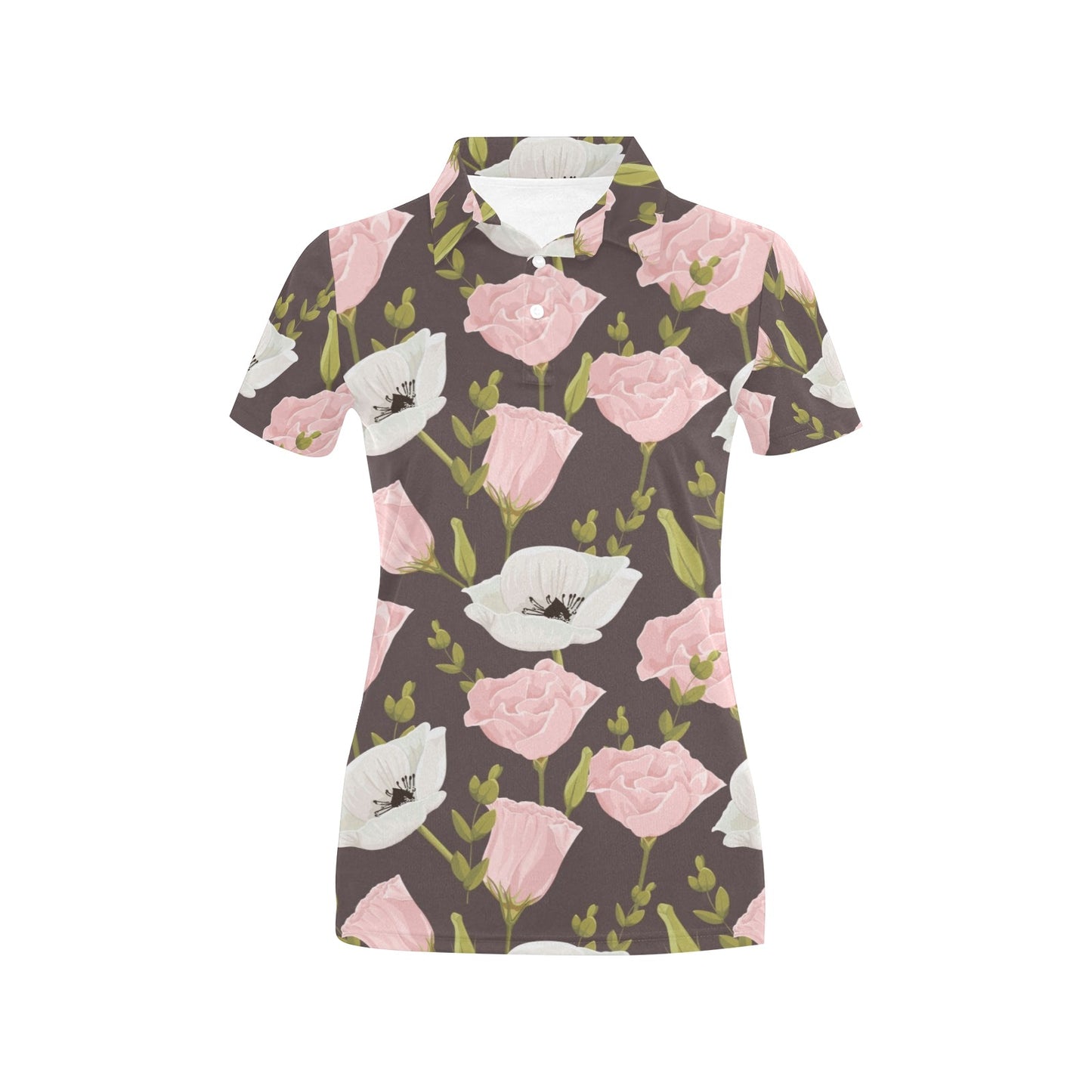 Anemone Pattern Print Design AM011 Women's Polo Shirt