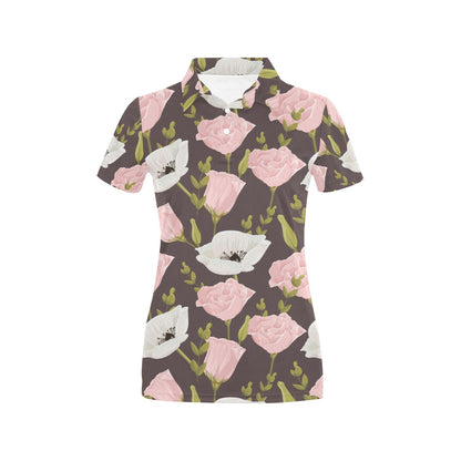 Anemone Pattern Print Design AM011 Women's Polo Shirt