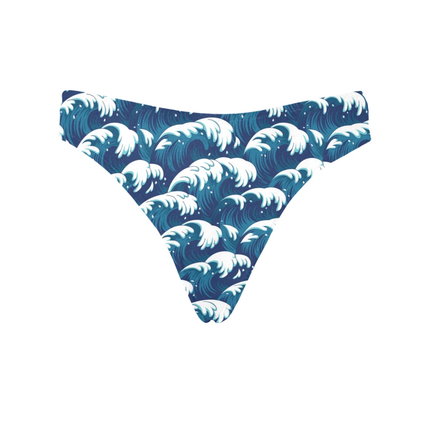 Ocean Wave Pattern Print Women's Thongs