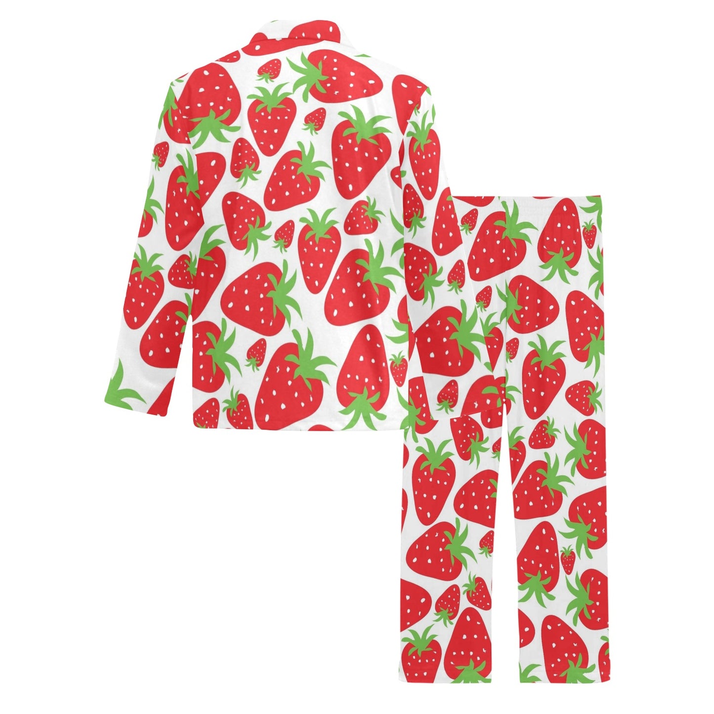 Strawberry Pattern Print Design SB01 Men's Long Pajama Set
