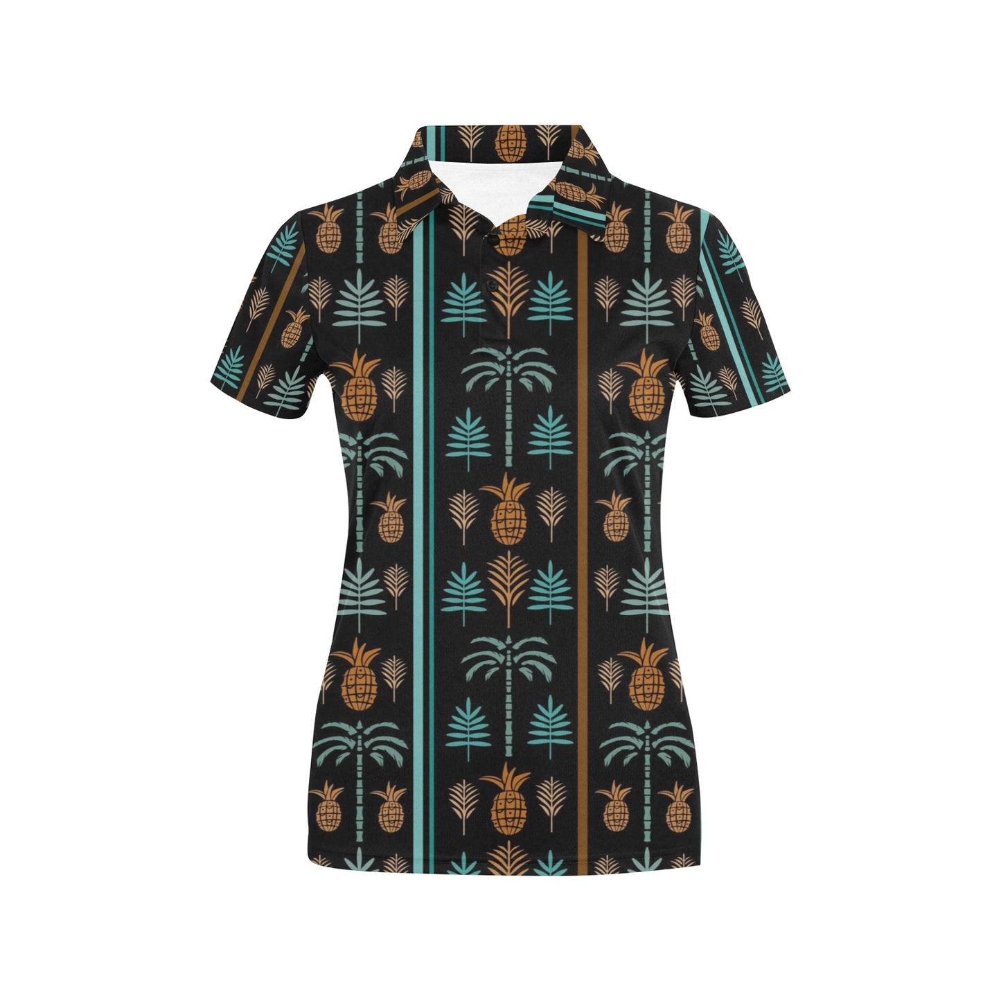 Hawaiian Themed Pattern Print Design H023 Women's Polo Shirt