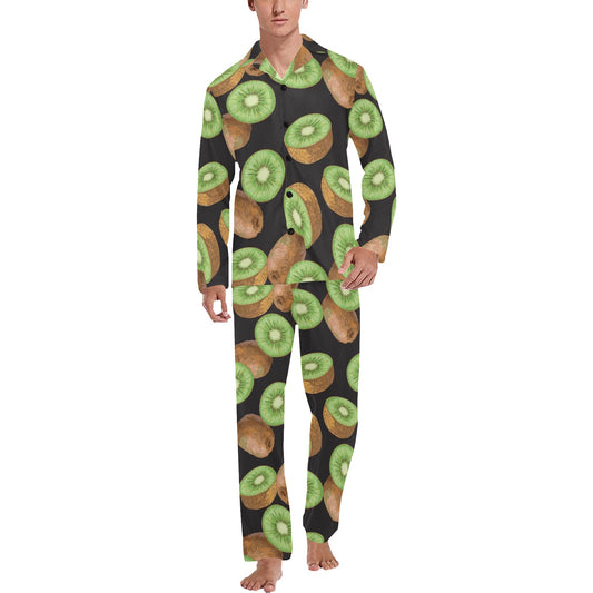 Kiwi Pattern Print Design KW03 Men's Long Pajama Set