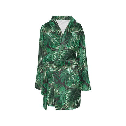 Tropical Flower Pattern Print Design TF012 Women's Fleece Robe