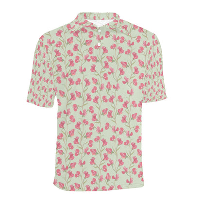 Sweet Pea Print Design LKS301 Men Polo Shirt