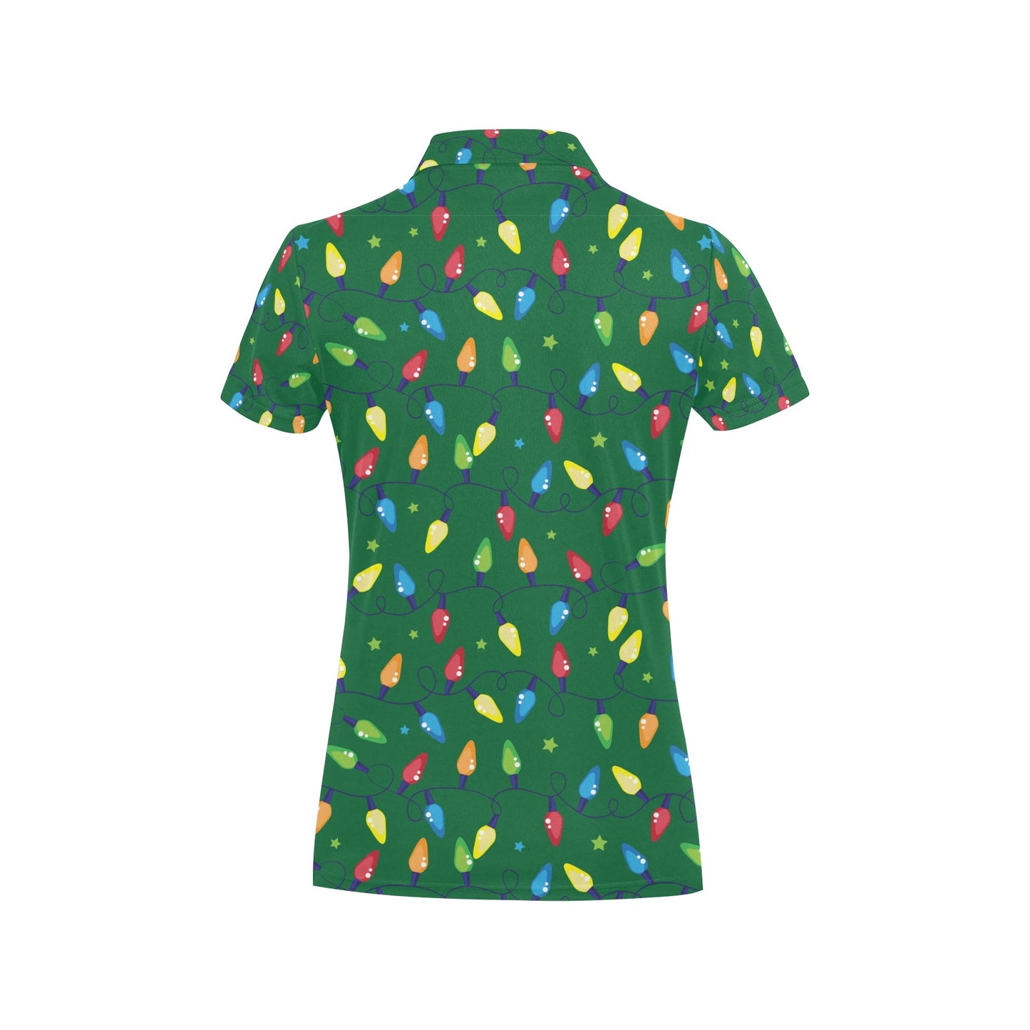 Christmas Light Pattern Print Design 02 Women's Polo Shirt