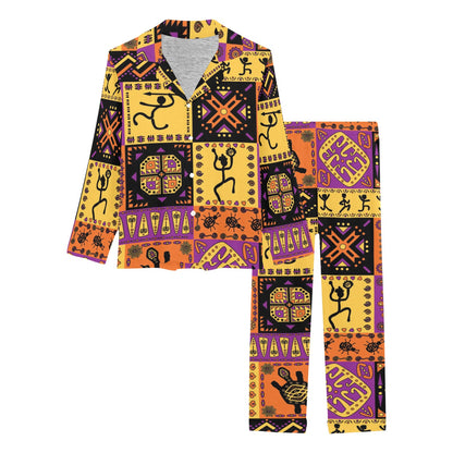 African Pattern Print Design 02 Women's Long Pajama Set