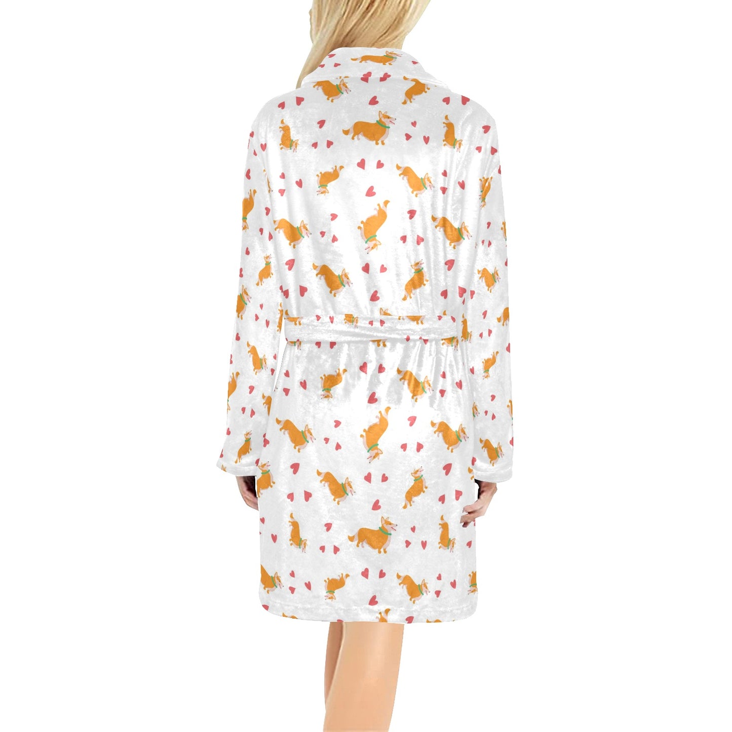 Cardigan Welsh Corgis Pattern Print Design 04 Women's Fleece Robe