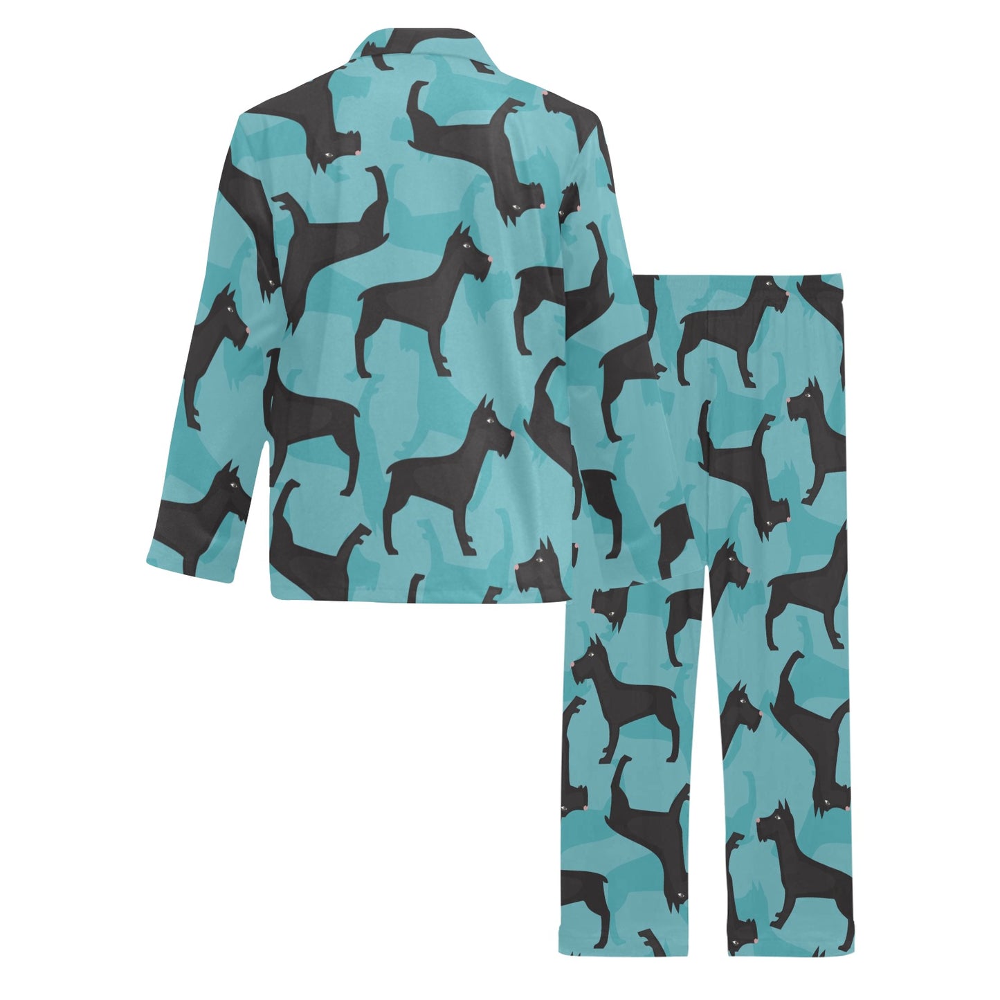 Schnauzers Pattern Print Design A01 Men's Long Pajama Set