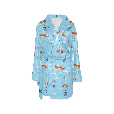 Skydiver Print Design LKS304 Women's Fleece Robe