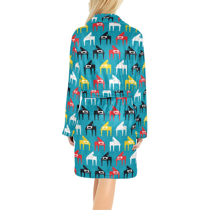 Piano Print Design LKS403 Women's Fleece Robe