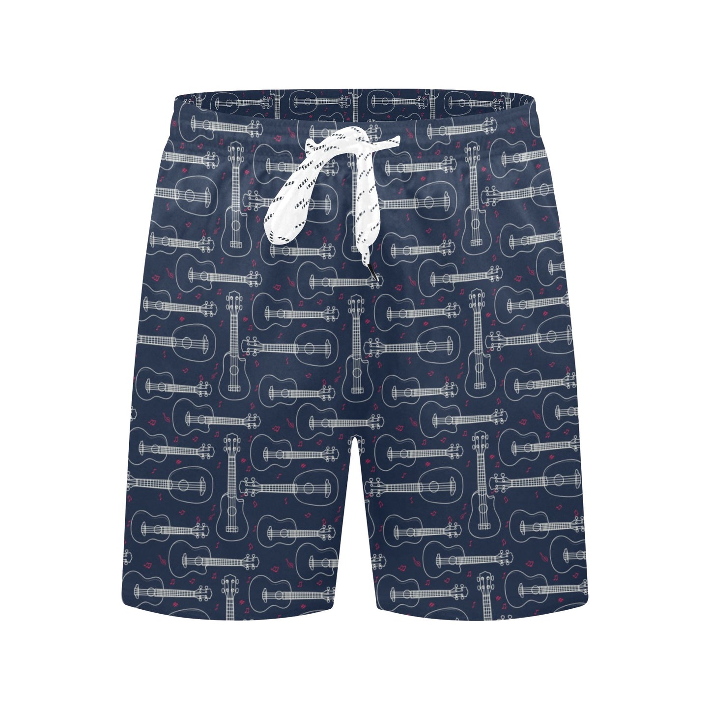 Ukulele Print Design LKS401 Men's Swim Trunks Beach Shorts