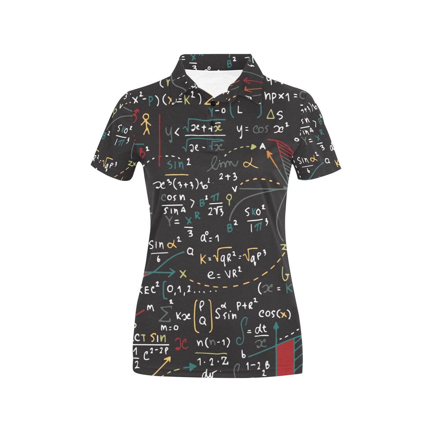 Math Pattern Print Design 04 Women's Polo Shirt