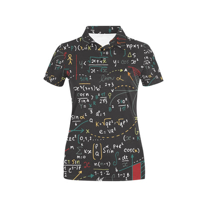Math Pattern Print Design 04 Women's Polo Shirt