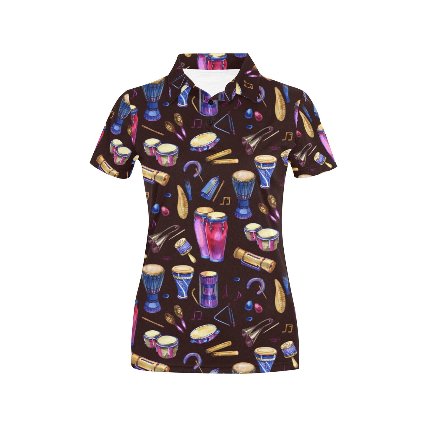 Percussion Neon Pattern Print Design 04 Women's Polo Shirt