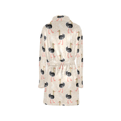 Ostrich Pattern Print Design 02 Women's Fleece Robe
